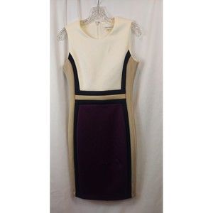 Vintage Y2K Calvin Klein Colorblock Sheath Dress Size 6